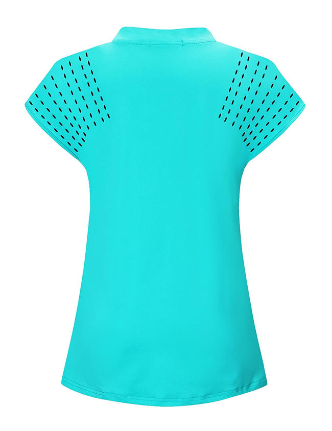 Felisou Womens V Neck Golf Polo Shirts Short Sleeve Sport Shirt Workout Tops